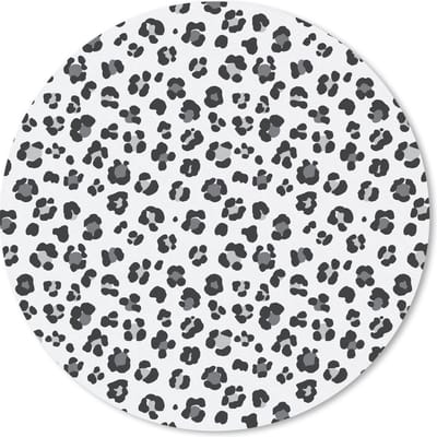 Muismat rond 20x20 cm - Mousepad Panterprint - Grijs - Vlekken - Ronde muismatten