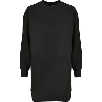 Urban Classics - Oversized Rib Crewneck Korte jurk - L - Zwart