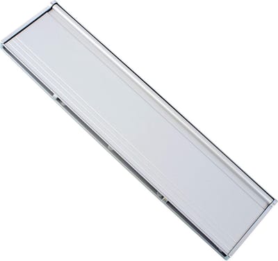 Interne metalen brievenbus borstel cover met klep - aluminium - 293mm x 77mm - borstel - cover