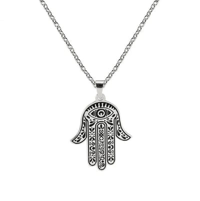 ASTRADAVI 18K Vergulde Sieraden - Hanger - Fatima Hand - Khamsa - Zilver - Cadeau Idee