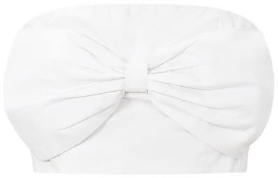 Stijlvolle Strapless Tube Top met Sierstrik – Trendy Dames Bandeau Top – Modieuze Mouwloze Stretchtop met Knoopdetail - Wit - S