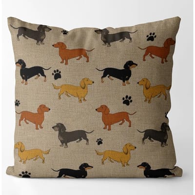 Dachshund Kussensloop Kleur Schattige Honden Woondecoratie 40X40 45X45 Voor Woonkamer Stoel Gepersonaliseerde Cadeaus Linnen Kussensloop Peach skin 60*60(CM)-1Pcs