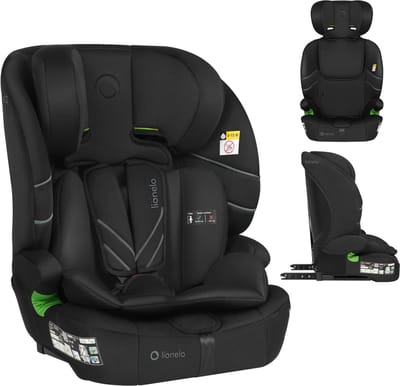 Lionelo Levi Fix i-Size – Autostoel met ISOFIX – 1.5 tot 12 jaar (76-150 cm / 9 - 36 kg / Groep 1 2 3) – Nieuwste norm – Groeit mee – Breed zit- en rugdeel – 10-standen Hoofdsteun – Wasbare hoes – 5 Punts Gordel – Autostoeltje voor Baby, Kind, Peuter