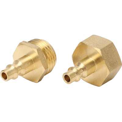 2 Stuks Airco Compressor 1/4 inch Adapter naar Tuinslang 3/4 inch Schroefdraad Adapter voor RV Motorhome Boot Camper Reistrailer