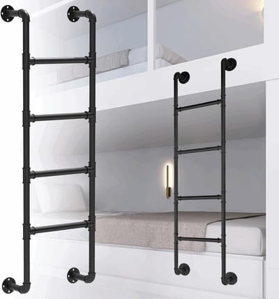 Stapelbed Ladder - Loft Bed Ladder - Veilig Bereiken - Stevig Smeedijzer - Aanpasbare Hoogte - Zwart