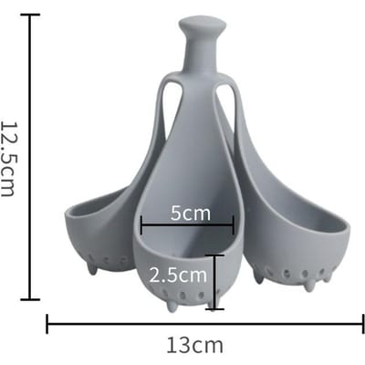 4 Grilles Créatif cuiseur à œufs en silicone ménager support moule cuiseur à œufs en silicone, cuiseur à œufs souple de qualité alimentaire gris