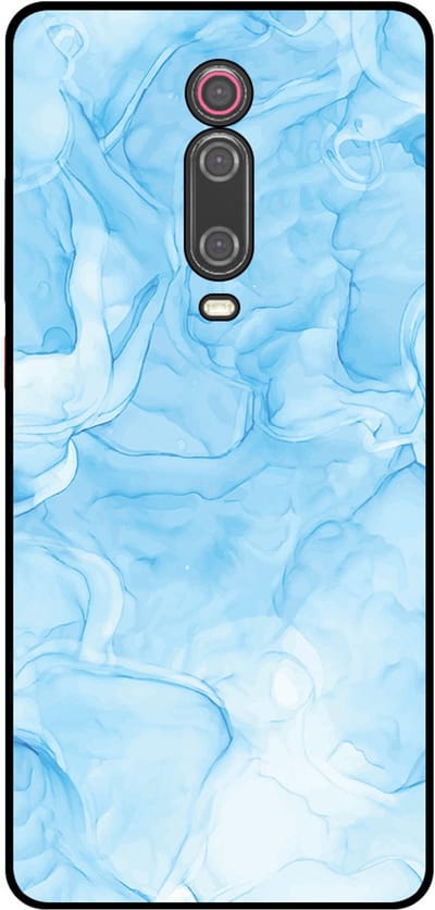 Smartphonica Telefoonhoesje Geschikt voor Xiaomi Mi 9T met marmer opdruk - TPU backcover case marble design - Lichtblauw geschikt voor Xiaomi Mi 9T
