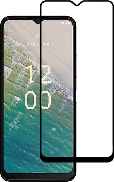 Smartphonica Screenprotector Geschikt voor Nokia C32 - Full Cover Tempered Glass - Gehard glas Geschikt voor Nokia C32 geschikt voor Nokia C32