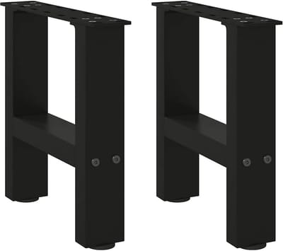 Set van 2 Zwarte Salontafelpoten van Staal - Rechthoekig Design