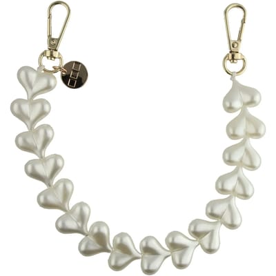 123watches Telefoonkoord Heart - wit - goud - Geschikt voor iPhone en andere smartphones