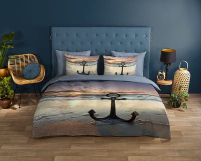 Good Morning dekbedovertrek strand/ zee - 2 persoons 200x200/220 cm - Multi - 100% Katoen renforc�