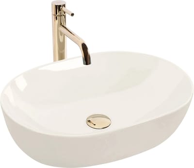 Rea Lisa Shiny Opzetwastafel Wit 49X35X14Cm