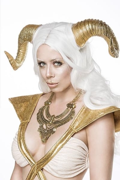 Ram hoorns goud Volwassenen Vrouwen Goud Fantasy Maat One size