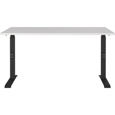 Agenda bureau, mechanisch in hoogte verstelbaar, B 1400 x D 800 x H 680-910 mm, lichtgrijs/zwart