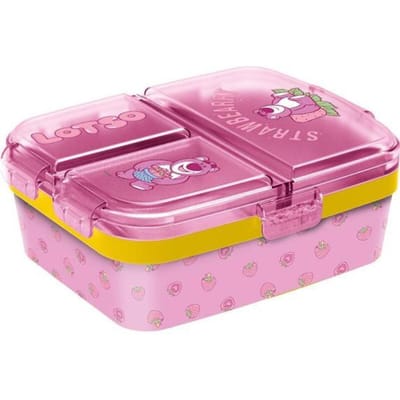 Toy Story Lotso Kinderlunchbox – Broodtrommel met 4 vakken voor kinderen vanaf 4 jaar - Vaatwasserbestendig & BPA-vrij - Roze