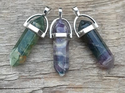 Edelsteen Fluoriet - pendel - healing punt hanger