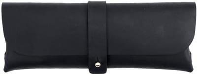 Leren Etui van Top-Grain Rundleer – Voor 20+ Pennen – Minimalistisch Design - Black