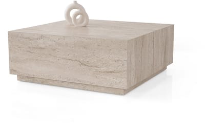 Asir - Salontafel - Travertijn - 100% met melamine gecoat spaanplaat - 90 x 35,5 x 90 cm