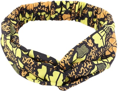 Cabantis Afrikaanse Haarband|Hoofddeksel|Afrikaans|Haarband Dames|Stretch|Geel-Zwart-Oranje