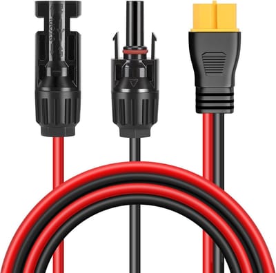 Zonnepaneel Laadkabel naar XT60, 3 Meter, 12 AWG Adapterkabel voor Powerstation
