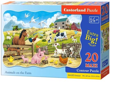 Puzzle Maxi konturowe Animals on the Farm 20 - Maxi-contourpuzzel Animals on the Farm 20