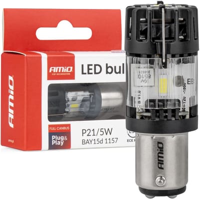 AMiO LED Lamp LumiTec BAY15D P21/5W 12V FULL CANBUS – Helder Wit LED Vervanger (1 stuk)