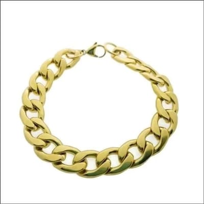 Aramat Jewels | Armbanden | Stalen Goudkleurige Gourmetarmband 21cm | | | |12mm | Staal | Volwassenen | Verkleurd niet