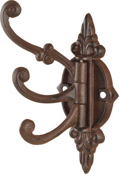 Best for Boots Wandplaat - met 3 haken - 23 cm - gietijzer - wand kapstok - Gietijzeren kapstokhaken/wandhaken