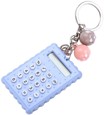 Dailygoody - Mini-rekenmachine - Draagbaar - Schattige koekjesstijl - Grijs paars - Handige calculator - Geschikt voor school en werk - Compact formaa