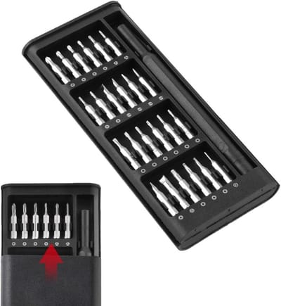 Precisie Schroevendraaierset - Miniatuur Gereedschapset - Elektronica Repareren - 24 Multifunctionele Bits - 140 g - Zoals afgebeeld