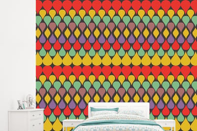 Behang - Fotobehang Vintage - Retro - Kleuren - Patronen - Breedte 245 cm x hoogte 220 cm