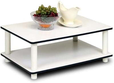 Salontafel - Bijzettafel - Woonkamer - Montage zonder gereedschap - 60x40x22 cm - Wit