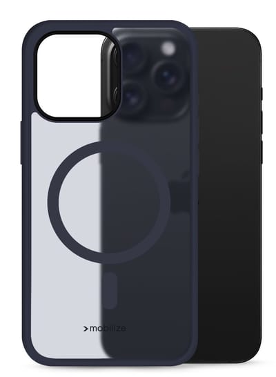 Mobilize Hoesje geschikt voor Apple iPhone 16 Pro Max MagSafe Telefoonhoesje Hardcase | Mobilize Hybrid Pro Backcover Shockproof | Geschikt voor MagSafe | Geschikt voor Draadloos Opladen met Magnetische Ring | Geschikt voor MagSafe Case - Blauw