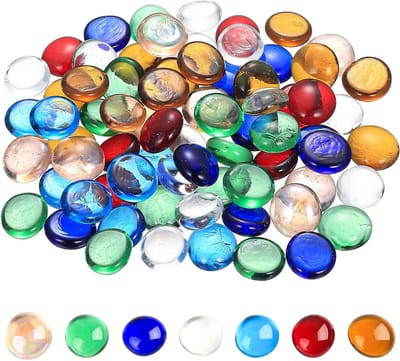 Kleurige Glazen Steentjes voor Creatieve Projecten, Decoratieve Steentjes voor Vazen, Aquarium en Tuin, 17-20 mm, 1000g