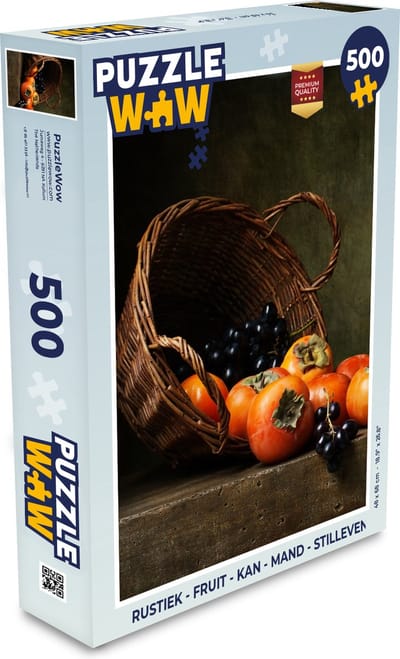 Puzzel Rustiek - Fruit - Kan - Mand - Stilleven - Legpuzzel - Puzzel 500 stukjes