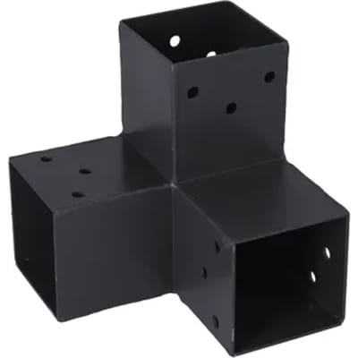 Suki Hoekverbinder - 3d - 3 Aansluitingen - Verzinkt Staal - Antraciet - 71x71mm - Type B - Ce