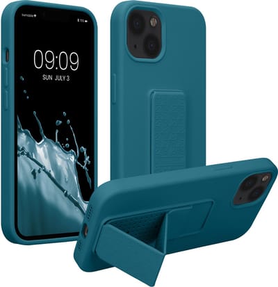 kwmobile back cover voor smartphone - geschikt voor Apple iPhone 13 - 1x beschermhoesje van kunststof - In mat petrol