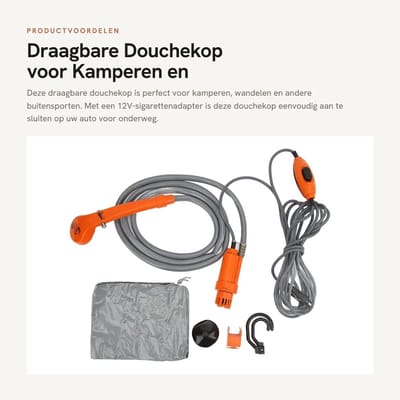 Dailygoods - Draagbare Douchekop voor Kamperen en Buitensport