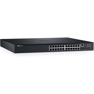 DELL Netwerk Switch - 128 Gbit/s - 24 Poorten - 1U - PoE+ - Zwart