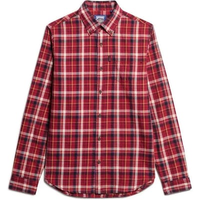Superdry - Vintage geruit overhemd van biologisch katoen - Heren - Lange mouwen shirts
