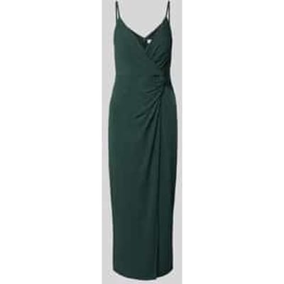 Cocktailjurk met V-hals en knoopdetail