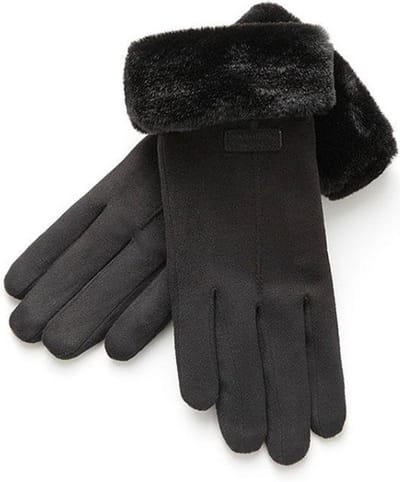 Handschoenen dames zwart pluche – warme gevoerde winterhandschoenen – zachte fleece voering - Cadeau voor vrouwen - Cadeaubon 20 euro - Valentijn cadeau