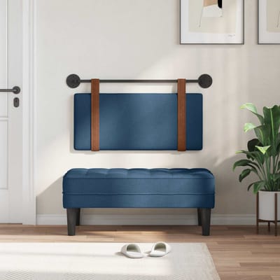 vidaXL - Hangend - hoofdbord - Blauw - Antiek - PU