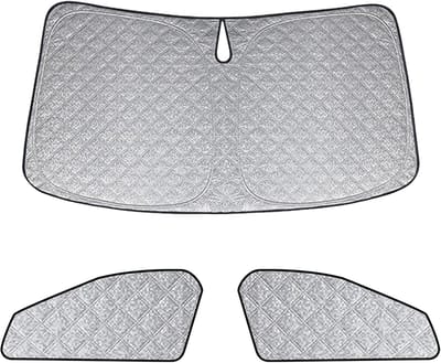 Famanu – Zonneklep voor voorruit - compatibel met VW T-Roc 2017-2025 - 3 stuks interne thermische zonneschermen