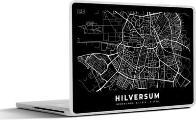 Laptop sticker - 14 inch - Kaart - Hilversum - Nederland - 32x5x23x5cm - Laptopstickers - Laptop skin - Cover