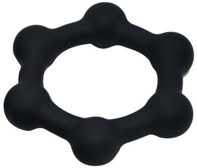 Kiotos - Siliconen Cockring met 6 Stalen Balletjes S