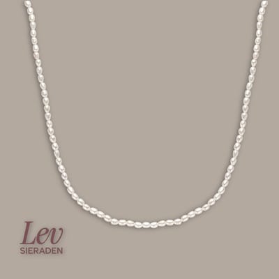 Lev Sieraden - Parel collier - 41 + 4 cm - Gerhodineerd 925 zilveren collier uitgevoerd met parels - Zoetwater parel ketting - Dames ketting