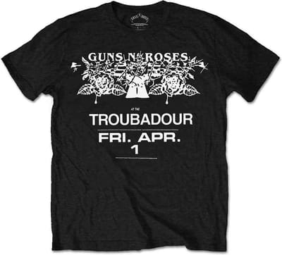Guns N' Roses - Troubadour Flyer Heren T-shirt - S - Zwart