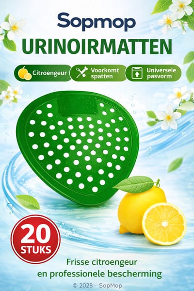 Sopmop Urinoirmatjes Groen – Citroen Geur – 20 Stuks – Anti-Spat Urinoirmatten – Geurverfrisser voor Urinoir