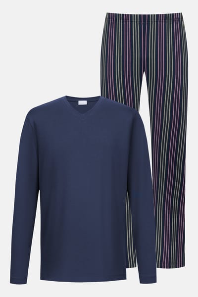 Pyjama lang Serie Luminous Stripes Yacht Blue